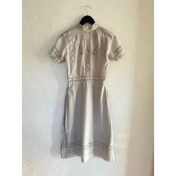 Johnny Was Cream Lace-Trim Midi Dress - Picture 6 of 8